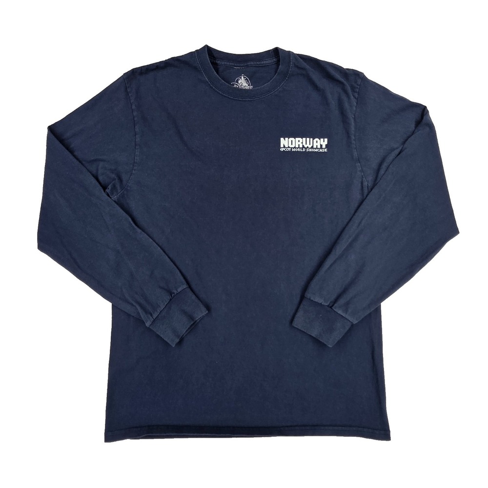 Disney Parks Norway Epcot World Showcase Long Sleeve Shirt Knit Graphic Holidays